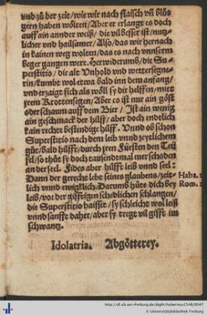 Idolatria. Abgötterey.
