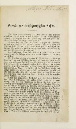 Vorrede zur einundzwanzigsten Auflage