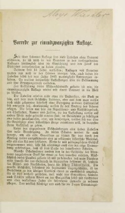 Vorrede zur einundzwanzigsten Auflage