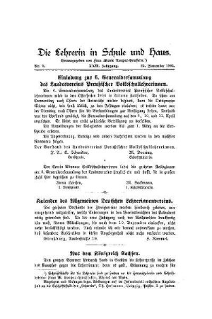 Kalender des Allgemeinen Deutschen Lehrerinnenvereins
