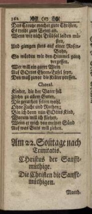 Am 22. Sonntage nach Trinitatis. - Am 26. Sonntage nach Trinitatis.