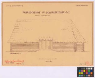 Zabelkau, Schurgersdorf ([Landkreis Ratibor]): Pfarrscheune. Pfarrscheune (Seiten-Ansicht)
