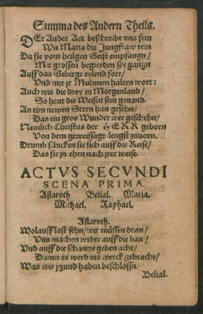 Actus Secundi ...
