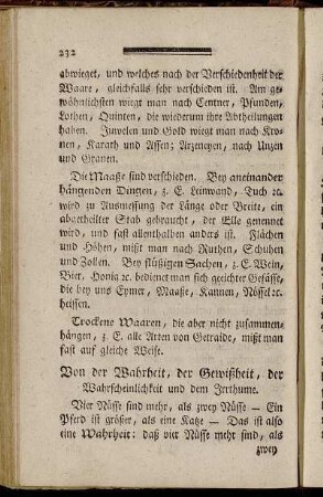 Von der Wahrheit, der Gewißheit, der Wahrscheinlichkeit und dem Irrthume