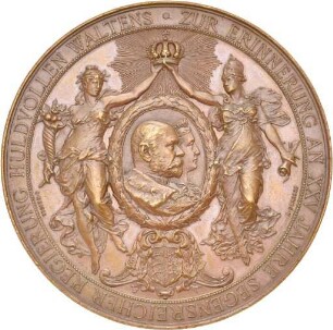 Medaille auf das 25-jährige Regierungsjubiläum König Karls von Württemberg 1889
