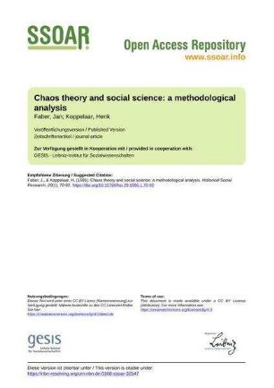Chaos theory and social science: a methodological analysis
