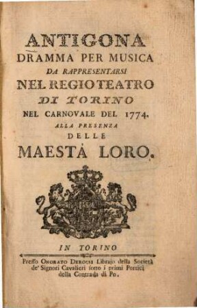 Antigona : Dramma per musica