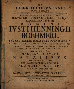 De Tiberio Corvncanio, ICto Romano