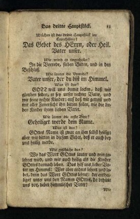 Das dritte Hauptstück: Welches ist das dritte Hauptstück im Catechismus? Das Gebet des HeErrn. oder Heil