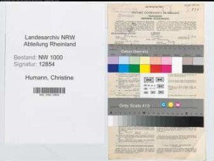 Entnazifizierung Christine Humann, geb. 27.02.1903 (Bankangest.)