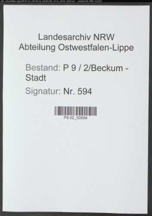 Sterberegister Standesamt Beckum-Stadt