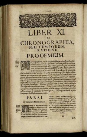 Liber XI. De Chronographia, Seu Temporum Ratione.