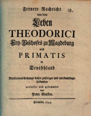 Diss. philol. exeg. de primatu Petri ficto, eiusque pariter ac S. Iohannis morte a Christo praedicta : ad illustrandum Io. XXI, 15 - 24