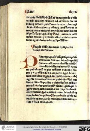Sequitur distinctio tertia sexte partis huius totius summe.