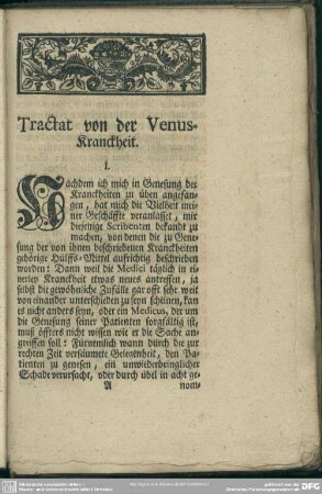Tractat von der Venus-Kranckheit