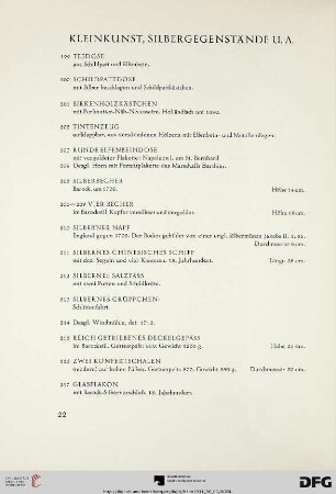 Kleinkunst, Silbergegenstände u.a. (Nr. 199-234)