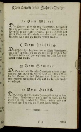 Von denen vier Jahrs-Zeiten.