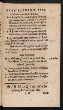 Die Mariae Magdalenae ...