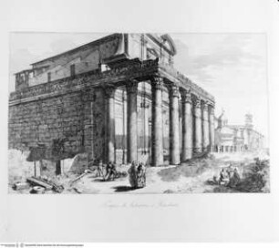 "Tempio di Antonino e Faustina"; (aus der Serie römischer Veduten, 7 Blatt)