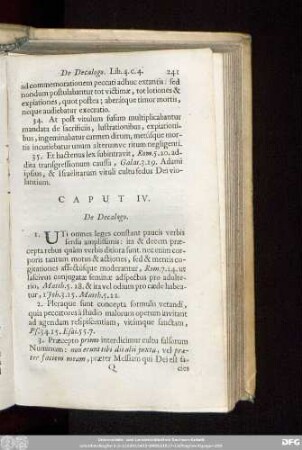Caput IV. De Decalogo.