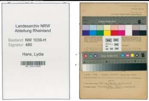 Entnazifizierung Lydia Hans , geb. 08.05.1913 ()