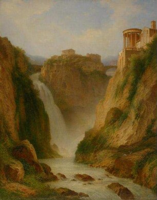 Die Wasserfälle von Tivoli mit dem Vestatempel