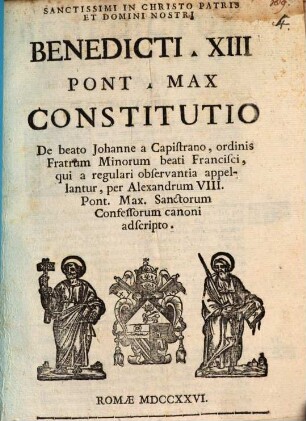 Constitutio de B. Joanne à Capistrano
