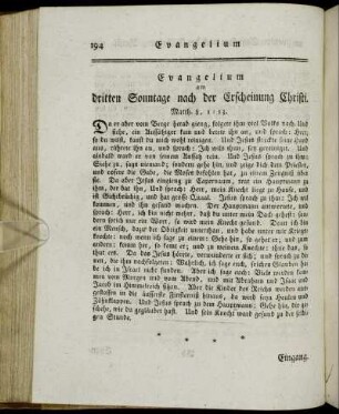 Evangelium am dritten Sonntage nach der Erscheinung Christi. - Evangelium am vierten Sonntage nach der Erscheinung Christi.