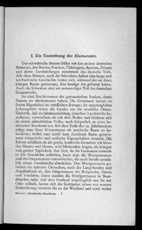 I. Die Entstehung der Alamannen.