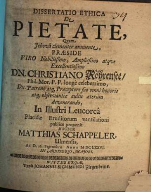 Diss. ethica de pietate