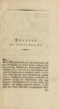 Vorrede zur dritten Ausgabe