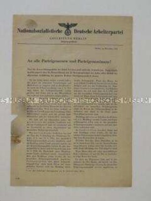 Rundschreiben der NSDAP zur Kennzeichnungspflicht für Juden