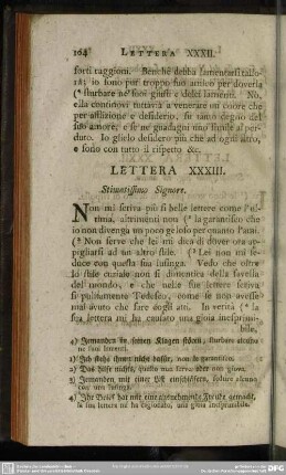 Lettera XXXIII. Stimatissimo Signore