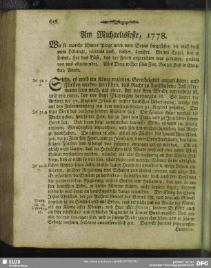 Am Michaelisfeste, 1778