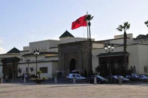 Königspalast in Rabat : Rabat ist die Hauptstadt des Königreiches Marokko. Blick auf die Gebäude des Königspalastes, aufgenommen am 05.11.2008