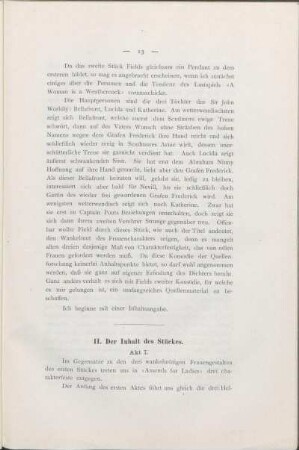 II. Der Inhalt des Stückes.