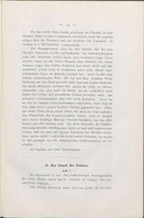 II. Der Inhalt des Stückes.