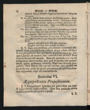 Articulus VI. Aequipollentia Propositionum