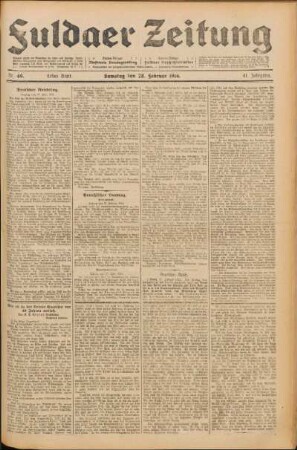 Ausgabe vom Samstag, den 28. Februar 1914.