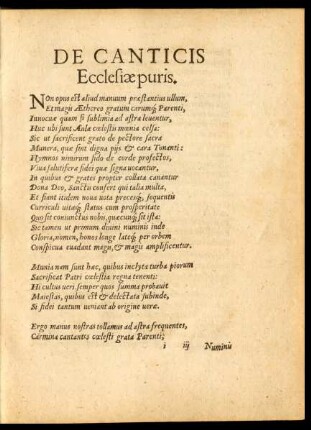 De Canticis Ecclesiae puris.