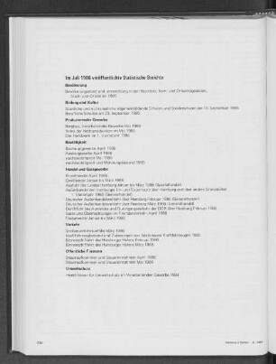 Im Juli 1986 veröffentlichte Statistische Berichte