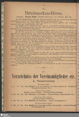 XIV. Briefmarken-Börse