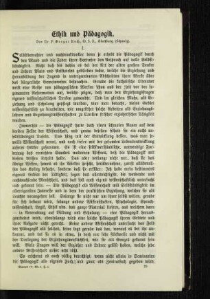 Ethik und Pädagogik