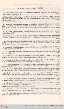 1. Buch- und Schriftwesen (Nr. 1-81)