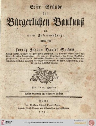 Erste Gründe der Bürgerlichen Baukunst