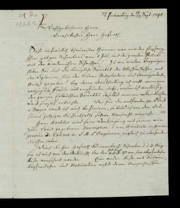 [Brief des Barons von Asch an Heyne vom 18./29.09.1798]