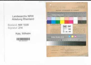 Entnazifizierung Wilhelm Kais , geb. 03.04.1900 (Beamter)
