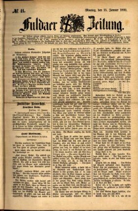 Ausgabe vom Montag, den 15. Januar 1883.