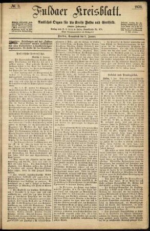 Ausgabe vom Samstag, den 08. Januar 1876.