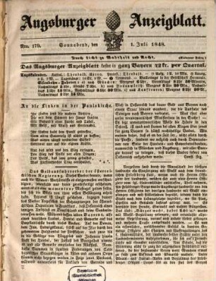 Augsburger Anzeigeblatt. 1848,7/12 = Jg. 7